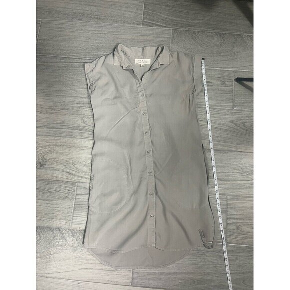 Anthropologie Cloth & Stone Tunic in Beige Tie Waist Shirt Dress Size XS A2 - Picture 5 of 7